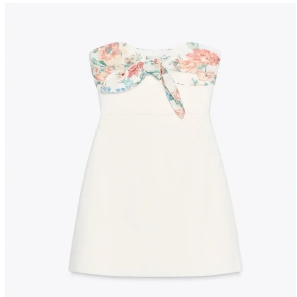 Zara White Floral Mini Dress